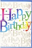This colourful birthday card feels like a little burst of celebration, the kind you might bring along to a gathering just off East Finchley's High Road. The phrase Happy Birthday stretches proudly across the front in large, friendly letters, each one filled with a blended rainbow of colour. Starting from one side, the shades move from deep, festive reds and pinks into jewel-toned blues, then flow into refreshing greens and finishing with soft, sunny yellows. The transitions are smooth and almost velvety, giving the letters a sense of depth and softness, like ribbons of colour wrapped around a gift from East Finchley Flowers. Set behind this vibrant greeting is a backdrop of fine gold cursive that repeats the words Happy Birthday to you line after line. The handwriting is delicate and looping, creating an elegant pattern that fills the entire background without overcrowding it. The golden ink or foil glimmers subtly when it catches the light, reminiscent of evening sunshine reflecting off windows along N2's tree-lined streets. Dotted around the main lettering are tiny accents-little stars, speckles, and dots in matching hues-that add a playful touch, like pinches of confetti scattered across a birthday cake or table near Cherry Tree Wood. The primary background remains light and airy, allowing the bold rainbow message and shimmering script to stand out clearly. The card stock appears smooth and high quality, with a slight sheen that makes the colours and metallic highlights feel more vivid. Overall, the design conveys joy, warmth, and celebration, making it an ideal choice for wishing someone a happy birthday with flair and heartfelt enthusiasm in East Finchley.